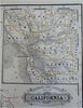 California state map 1887-90 Cram scarce large detailed map