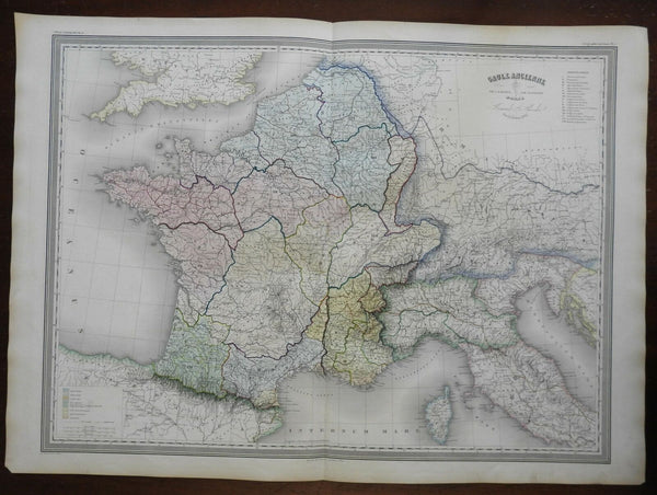 Ancient Gaul Roman Empire Low Countries c. 1863 Dufour & Dyonnet folio map