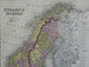 Scandinavia Denmark Sweden Norway Finland Baltic Sea c. 1846-9 Mitchell map