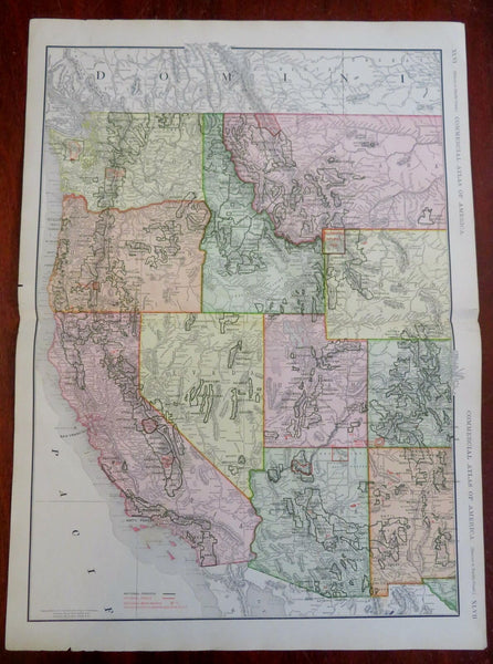 Western U.S. California Colorado Arizona Utah Nevada 1912 McNally detailed map