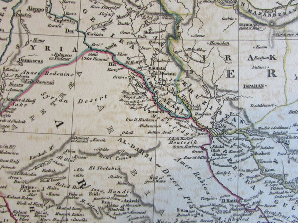 Arabia peninsula focused Persia c.1828 Arrowsmith old engraved map