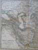Persia Iran Caucasus Armenia Afghanistan Turkestan 1869 Berghaus detailed map