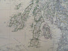 Scotland Edinburg Aberdeen Glasgow 1865 Johnston large folio 2 sheet map