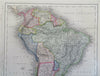 South America Brazil Peru Chile Colombia Venezuela c. 1850 Archer engraved map