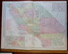 California Los Angeles San Francisco 1912 scarce huge Commercial Two Sheet Map