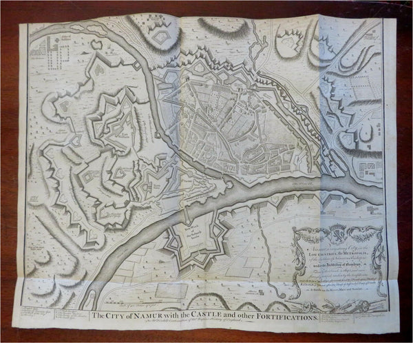Namur Wallonia Belgium Fortification City Plan c. 1740-50 engraved map