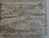 Freisingen Germany birds-eye panorama 1590's Munster wood cut city panorama view