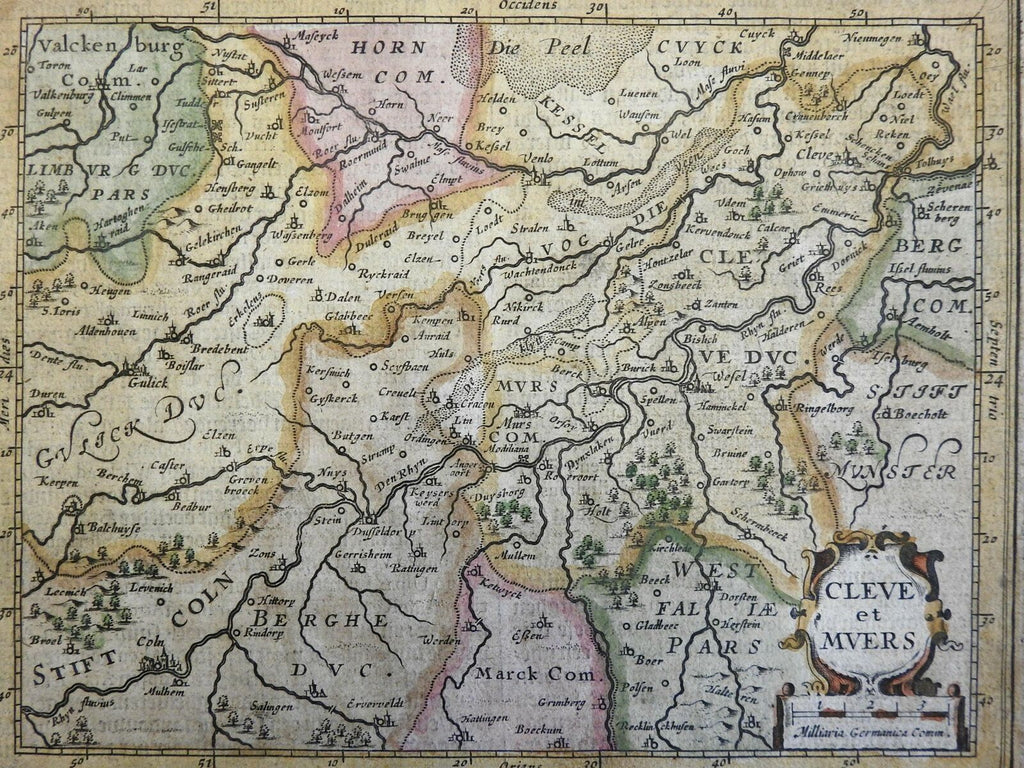 Duchy of Cleves Holy Roman Empire Germany 1638 Mercator map