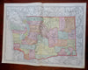 Washington Seattle Tacoma Walla Walla Olympia 1902 Rand McNally large map