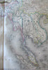 Southeast Asia India British Colonies Siam Malacca 1858 Dufour huge antique map