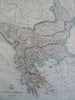 Ottoman Balkans Greece Albania Serbia Bosnia Macedonia c. 1856-72 Weller map