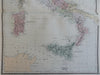 Italy Rome Venice Genoa Milan Florence 1889-93 Bradley folio hand color map