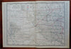 South Dakota Badlands Sioux Falls Rapid City Pierre c. 1880's-90 Cram large map