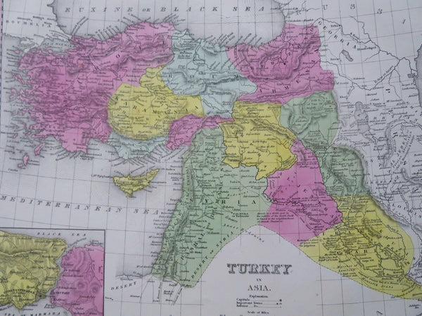 Ottoman Middle East Turkey in Asia Armenia Iraq 1850 Cowperthwait Mitchell map