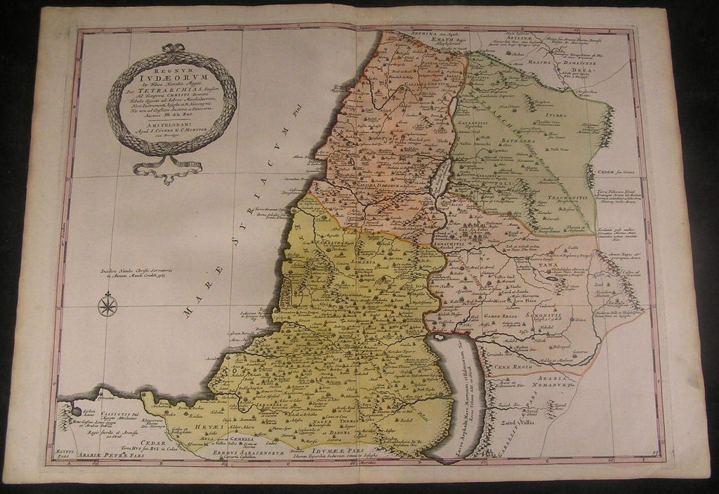 Kingdom of David c. 1740 Covens & Mortier Holy Land fine large antique map