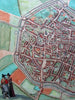 Douai Dovay France c.1580 Braun & Hogenberg city plan large map old hand color
