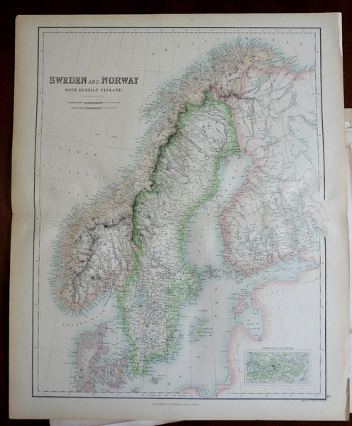 Scandinavia Sweden Norway Finland 1870 Fullarton map