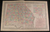 Georgia and Alabama City Plan Savannah c.1882 antique hand color lithograph map