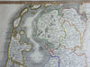 Netherlands Dutch Provinces Holland Utrtecht Friesland 1846 scarce map