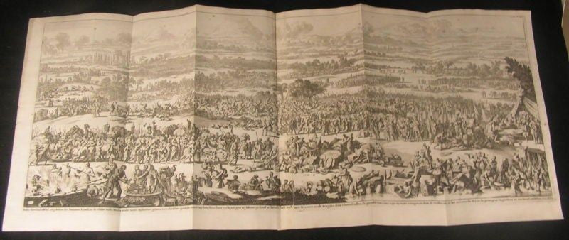 Massacre Annihilating Civilization Burning Relics 1700 antique engraved print