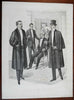 Male Fashion huge prints 1915 lot x 5 stylish suits Tuxedos Top Hats Formal Wear