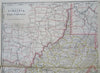 Virginia & West Virginia 1887-90 Cram scarce large detailed two sheet map