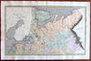Russia in Europe c.1809 Arrowsmith Engraved Hand Color Old Map