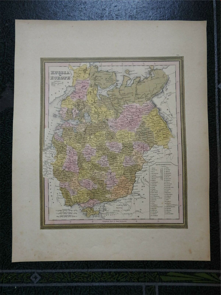 Russia in Europe Finland Ukraine Crimea Lithuania Moscow 1847 Mitchell map