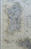 Southern Italy Apulia Calabria Naples Sicily Sardinia Malta 1886 Flemming map