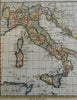 Italian States Italia 1782 Bonne attractive engraved map lovely hand color