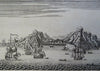 St. Helena South Atlantic Island East India Company c. 1750 engraved harbor view