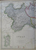 Italy Piedmont Lombardy Papal States Naples Tuscany 1860 Blackie two sheet map