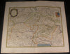 Central Germany Mansfeld Anhalt 1644 Hondius Jansson fine antique old color map