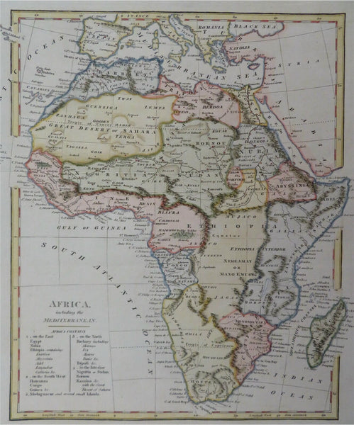 Africa Continent Barbary Coast Guinea Congo Madagascar Abyssinia 1807 map