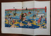 Crossing the Oho-E-Ga-Wa Traditional Japanese Art 1856 Perry Expedition print