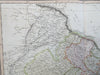 Northern India British Raj Calcutta Dehli Agra 1826 Charles Smith large map