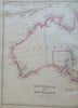 Australia & New Zealand 1860 scarce large Weller map not in Tooley