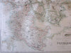 Denmark by Fullarton c. 1860 large folio sheet map Iceland Bornholm Faroe Virgin