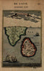 Ceylon Sri Lanka Southern India Warships Colonialism 1683 Mallet miniature map
