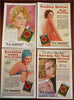 Lucky Strike Cigarette Ads c. 1925-35 Lot x 14 color advertisements tennis fun