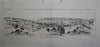 Jerusalem city view Palestine Church of Holy Sepulchre c.1858 old print panorama