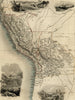 Peru Bolivia South America c.1855 Tallis map
