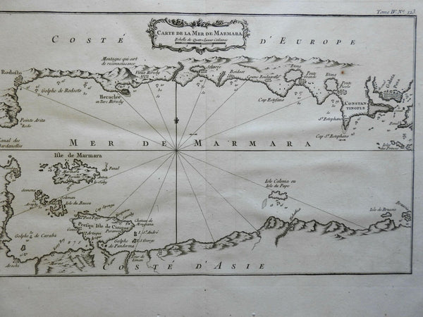 Ottoman Empire Sea of Marmara Constantinople Golden Horn Galata 1760 Bellin map