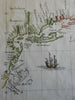 New England New York Coastline 1846 lithograph re-issue 1660's Dudley map