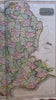 France Europe 1821 Thomson large old map hand colored