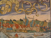 Frankfurt Germany antique panoramic City View 1598 by Mnster lovely hand color