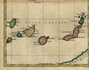 Canary Islands Tenerife Gran Canaria Madeira Atlantic Ocean 1780 Bonne map