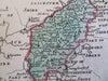 Northamptonshire English County Map c. 1785-90 small detailed engraved map