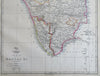 Madras Mysore Southern India British Raj c. 1856-72 Weller folio hand color map