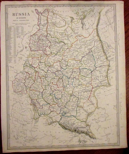 Russia in Europe Finland Caucasus Daghestan c.1840 SDUK detailed Walker map